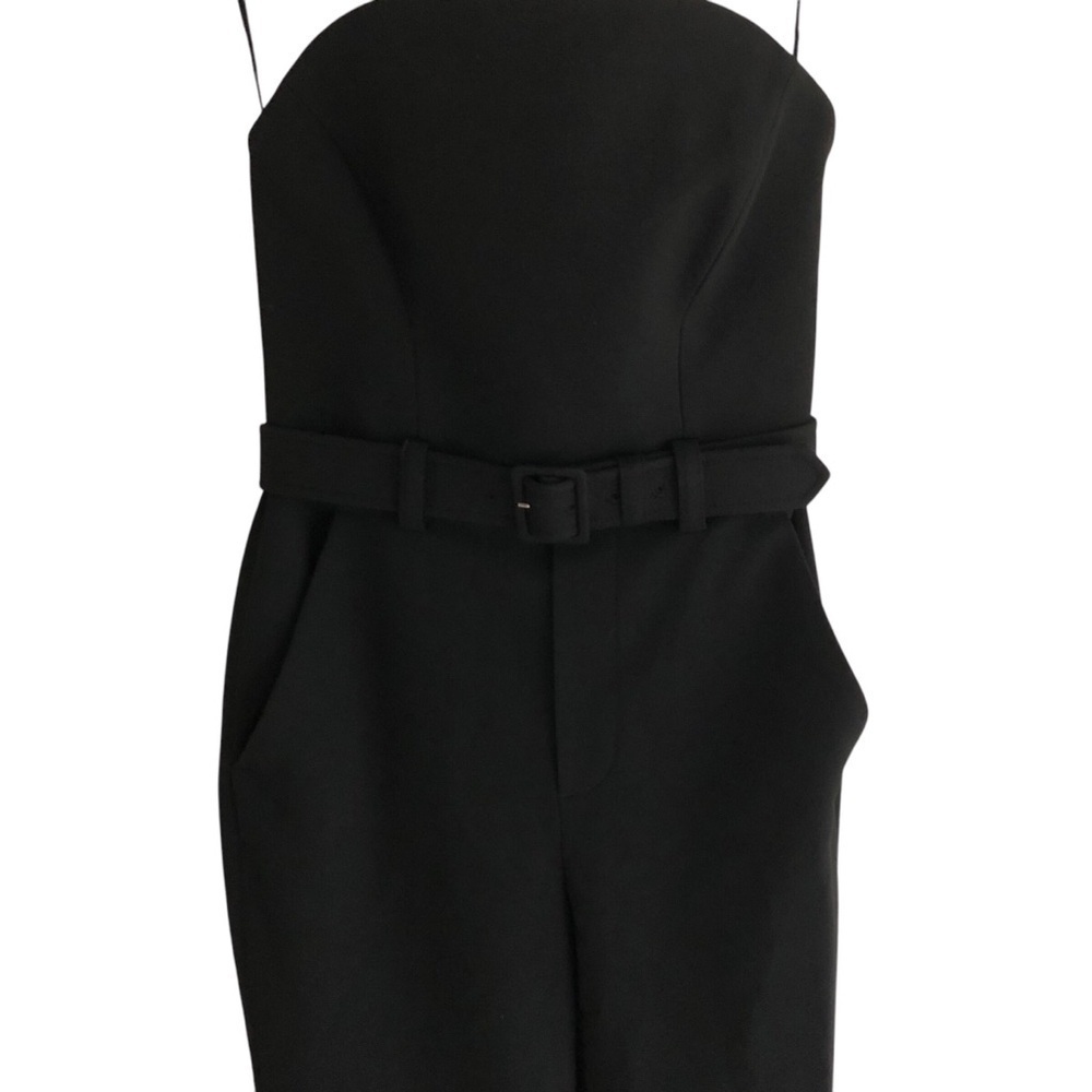 A.L.C. Kate Strapless Belted Black Wide Leg Jumpsuit Size 2 NWT - Picture 11 of 14